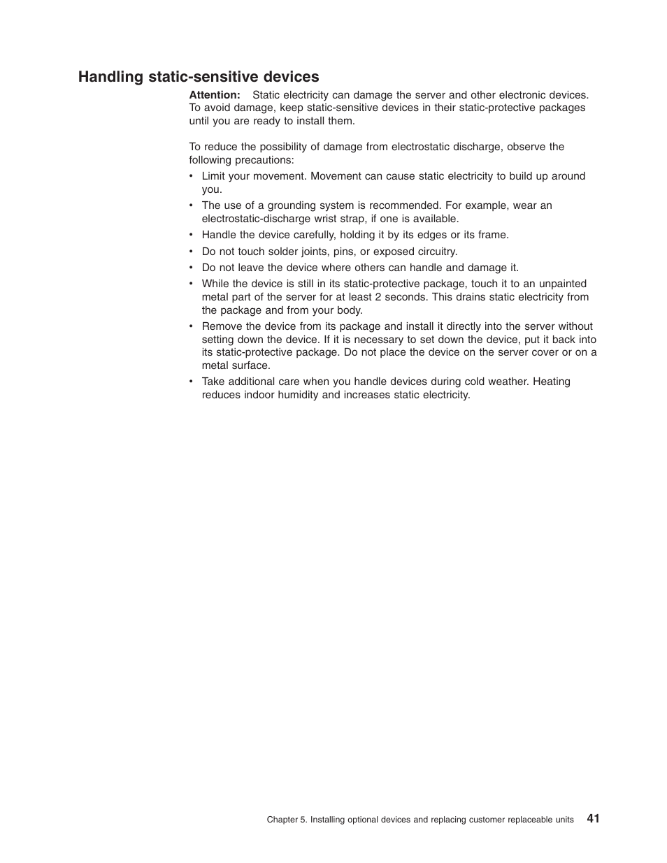 Handling static-sensitive devices, Handling, Static-sensitive | Devices | Lenovo RD210 User Manual | Page 57 / 204