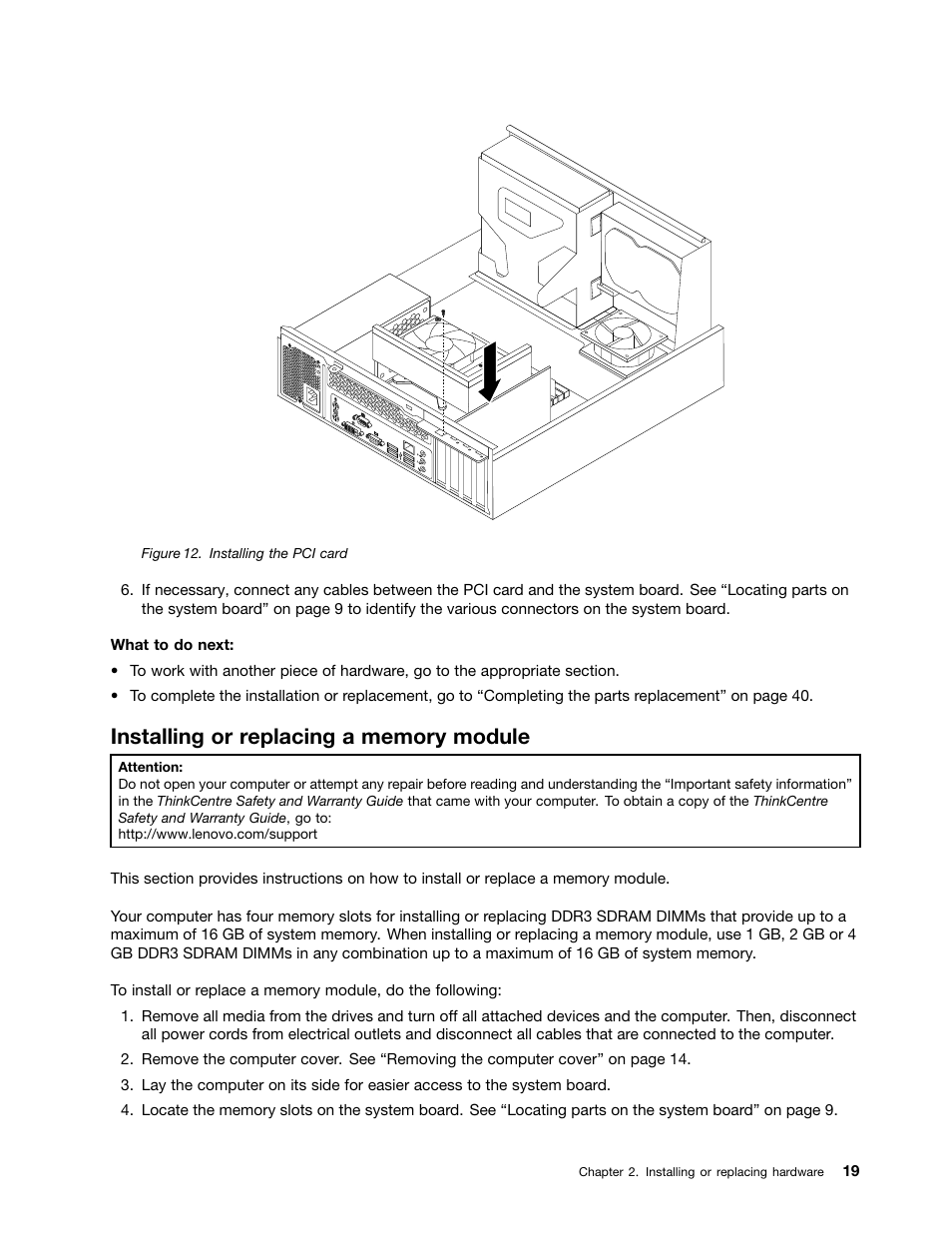 Installing or replacing a memory module | Lenovo 5046 User Manual | Page 27 / 82