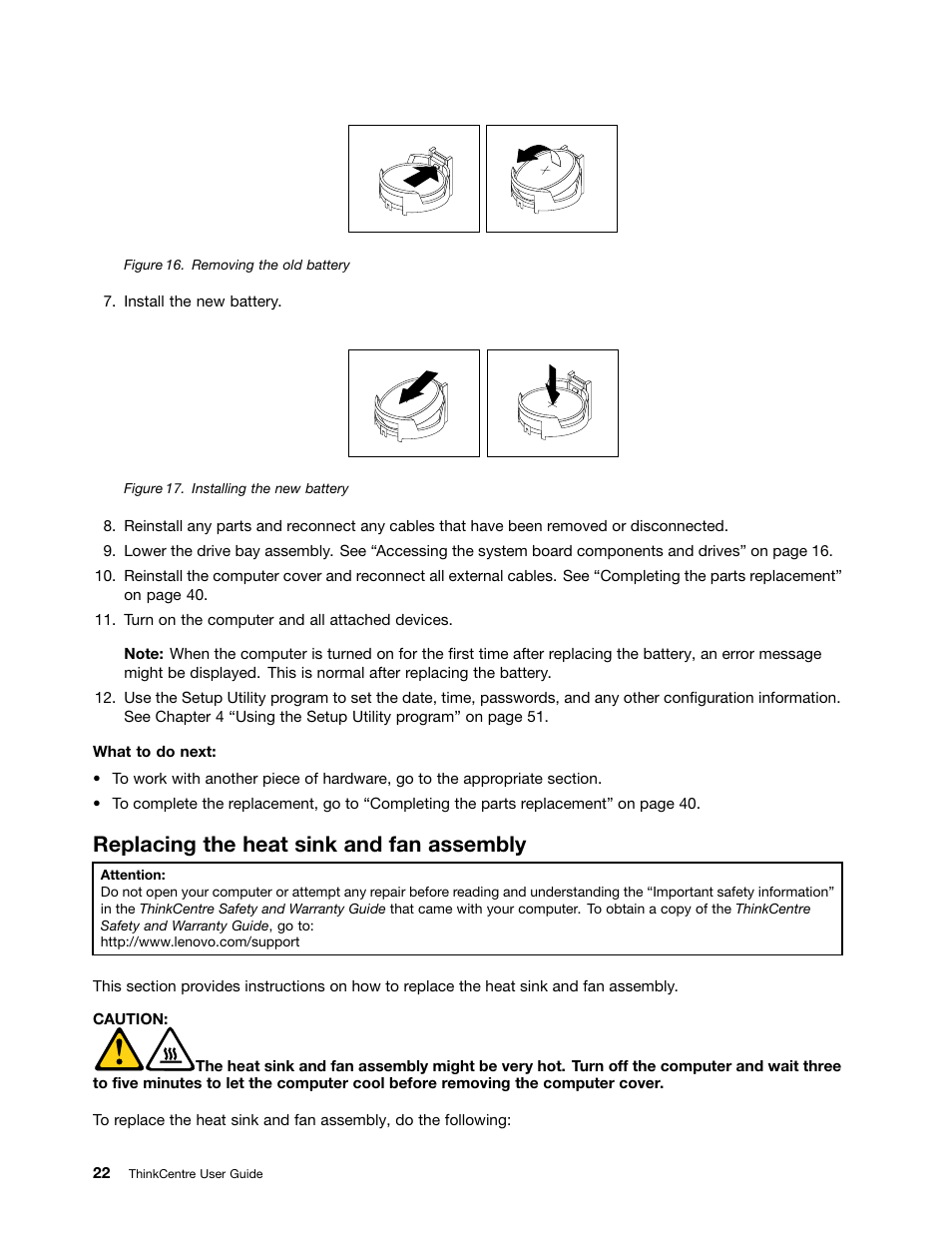 Replacing the heat sink and fan assembly | Lenovo 5046 User Manual | Page 30 / 82