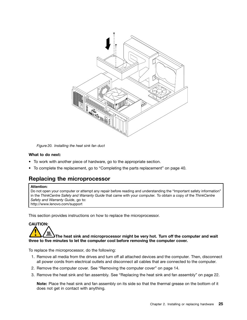 Replacing the microprocessor | Lenovo 5046 User Manual | Page 33 / 82