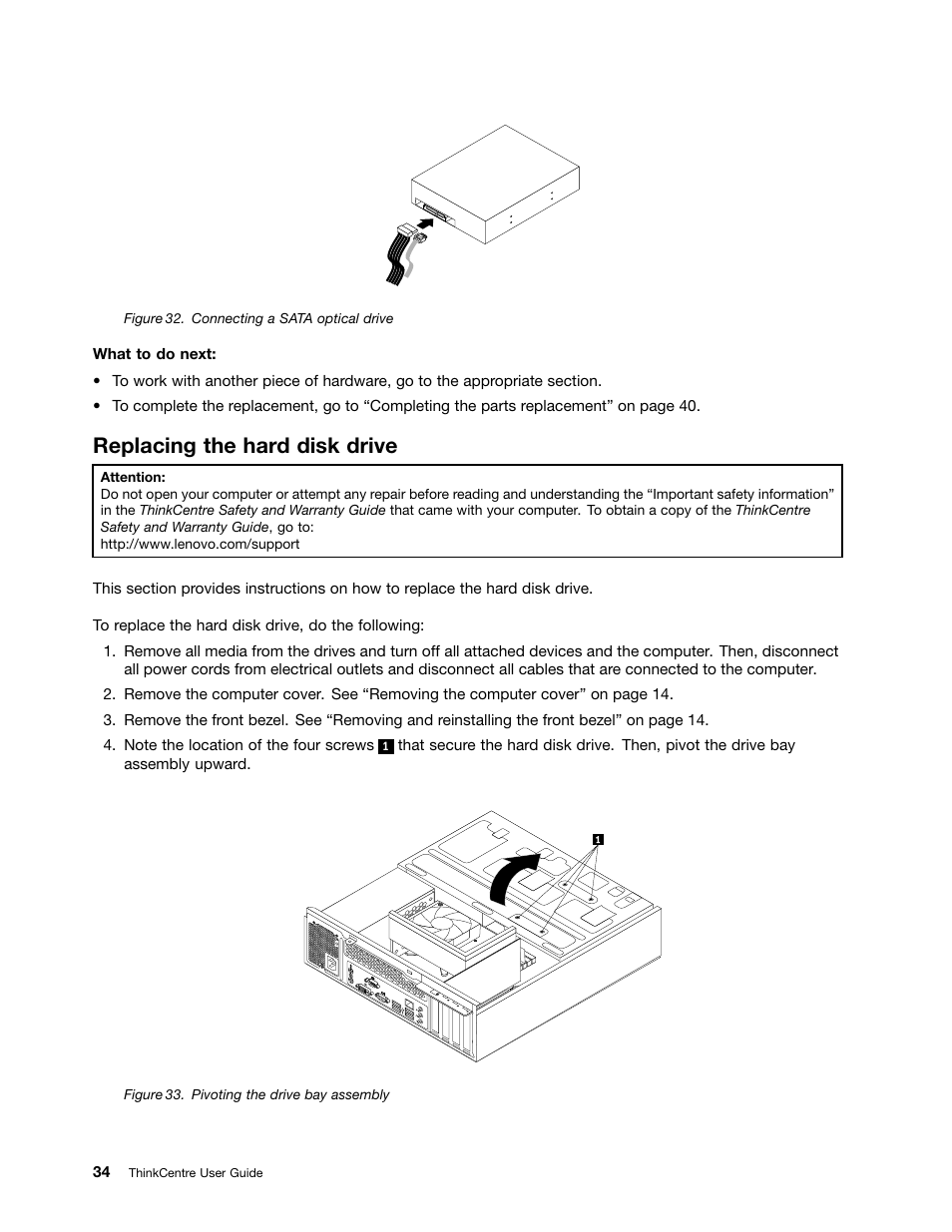 Replacing the hard disk drive | Lenovo 5046 User Manual | Page 42 / 82