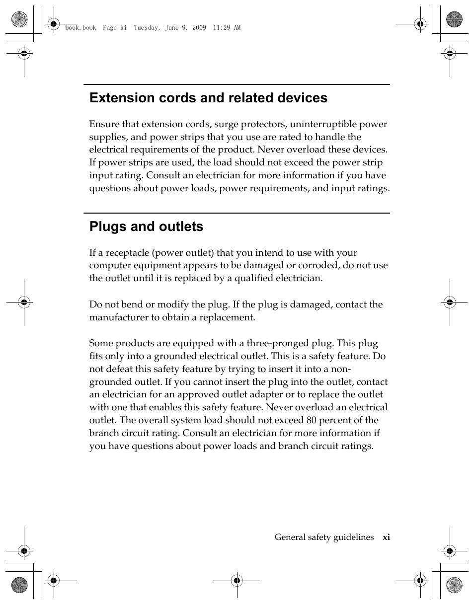 Extension cords and related devices, Plugs and outlets | Lenovo GP20N User Manual | Page 11 / 42