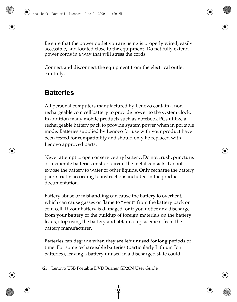 Batteries | Lenovo GP20N User Manual | Page 12 / 42