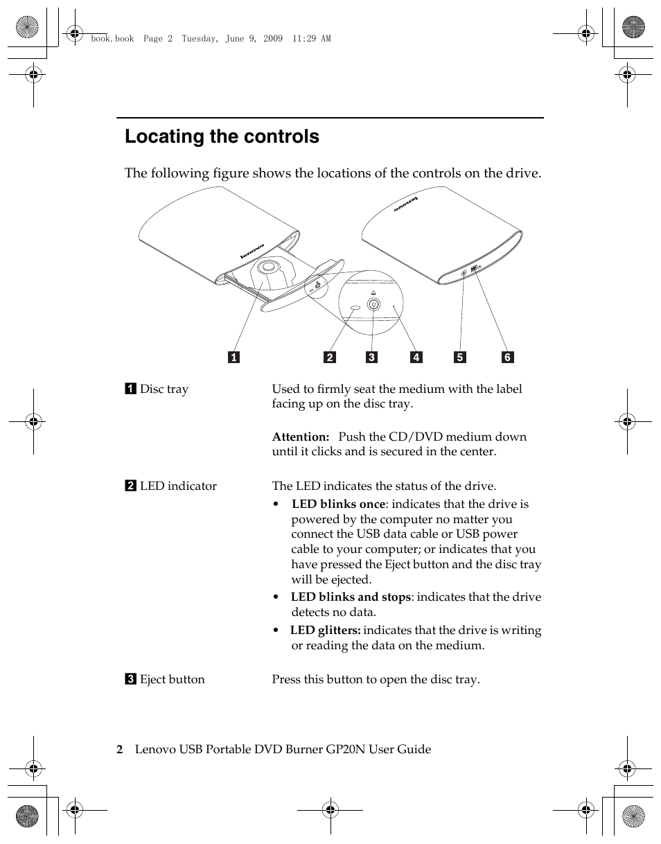 Locating the controls | Lenovo GP20N User Manual | Page 16 / 42