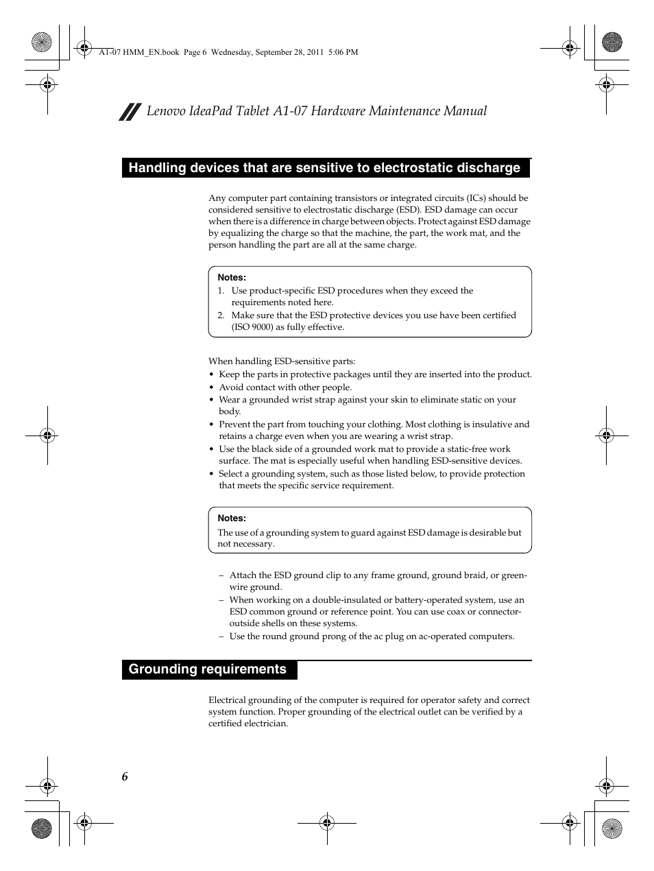 Grounding requirements | Lenovo A1-07 User Manual | Page 10 / 50