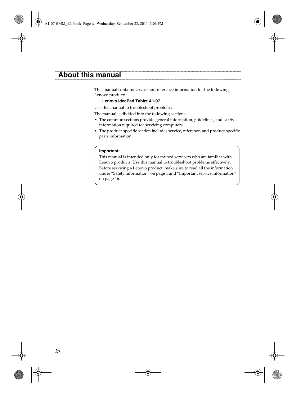 About this manual | Lenovo A1-07 User Manual | Page 4 / 50