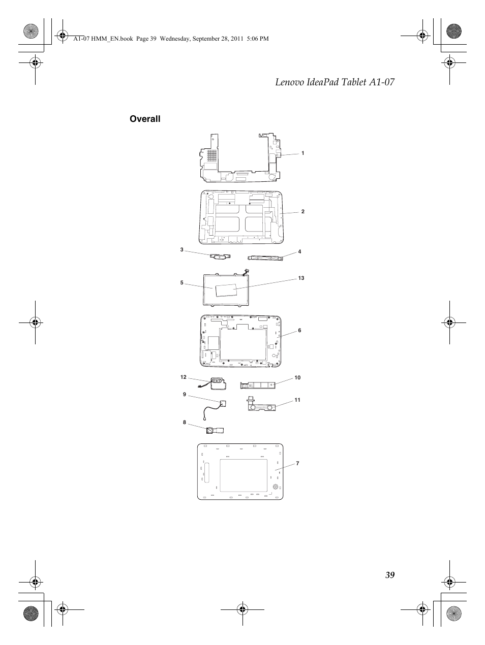 Lenovo ideapad tablet a1-07, 39 overall | Lenovo A1-07 User Manual | Page 43 / 50