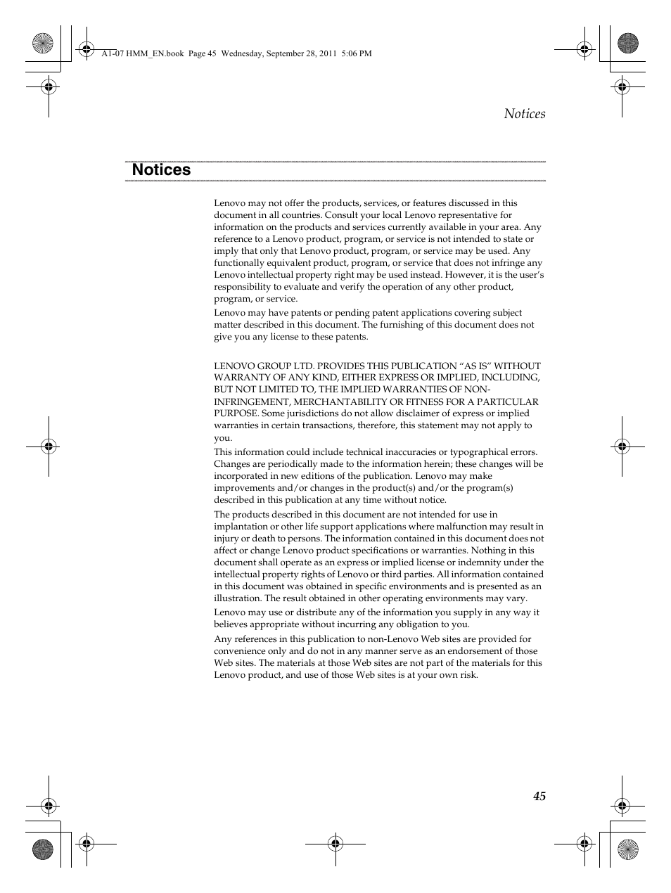 Notices | Lenovo A1-07 User Manual | Page 49 / 50