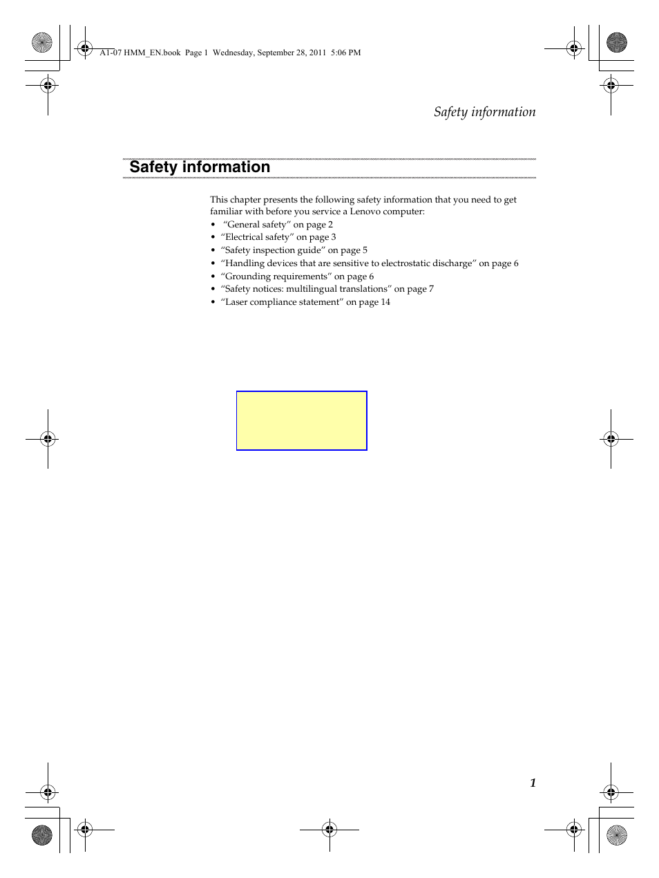 Safety information | Lenovo A1-07 User Manual | Page 5 / 50