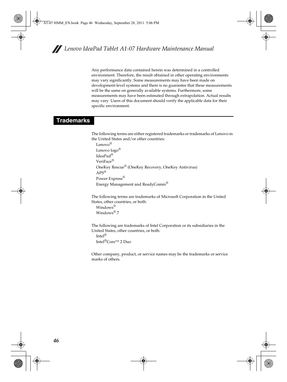 Trademarks | Lenovo A1-07 User Manual | Page 50 / 50