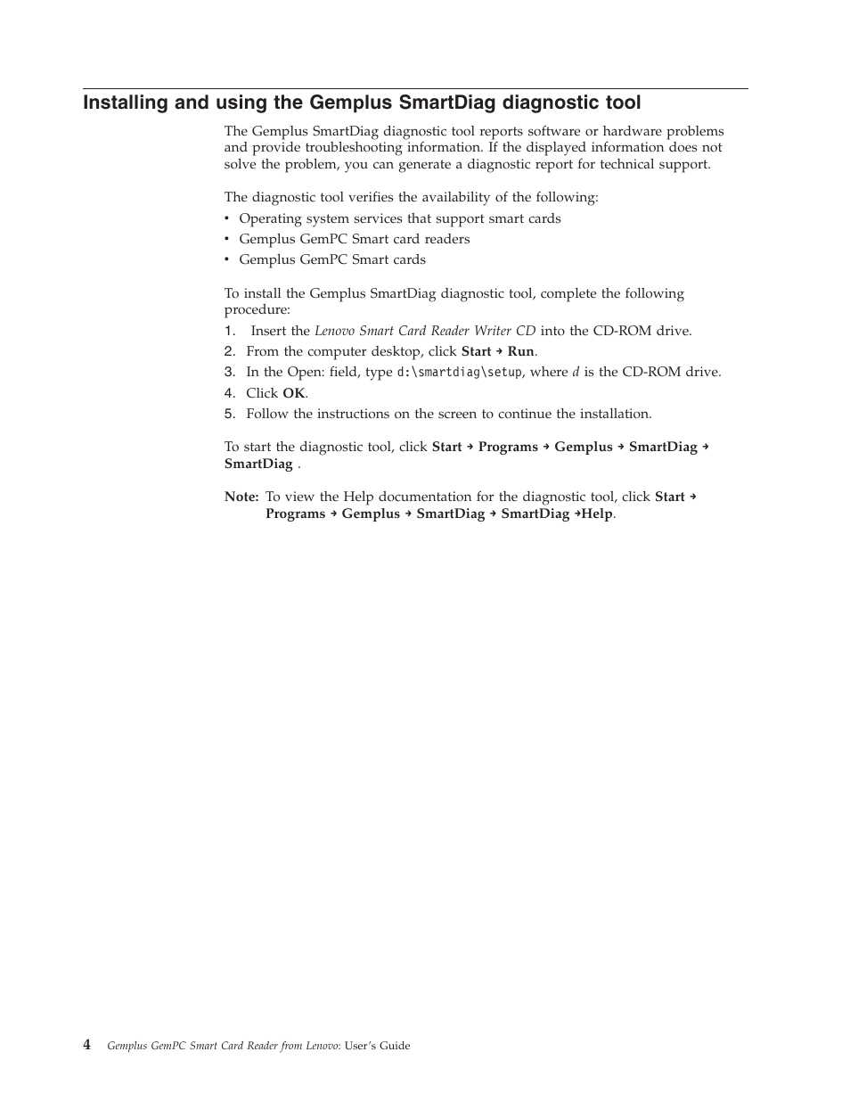 Installing, Using, Plus | Smartdiag, Diagnostic, Tool, Gem plus | Lenovo Gemplus 41N3005 User Manual | Page 12 / 42