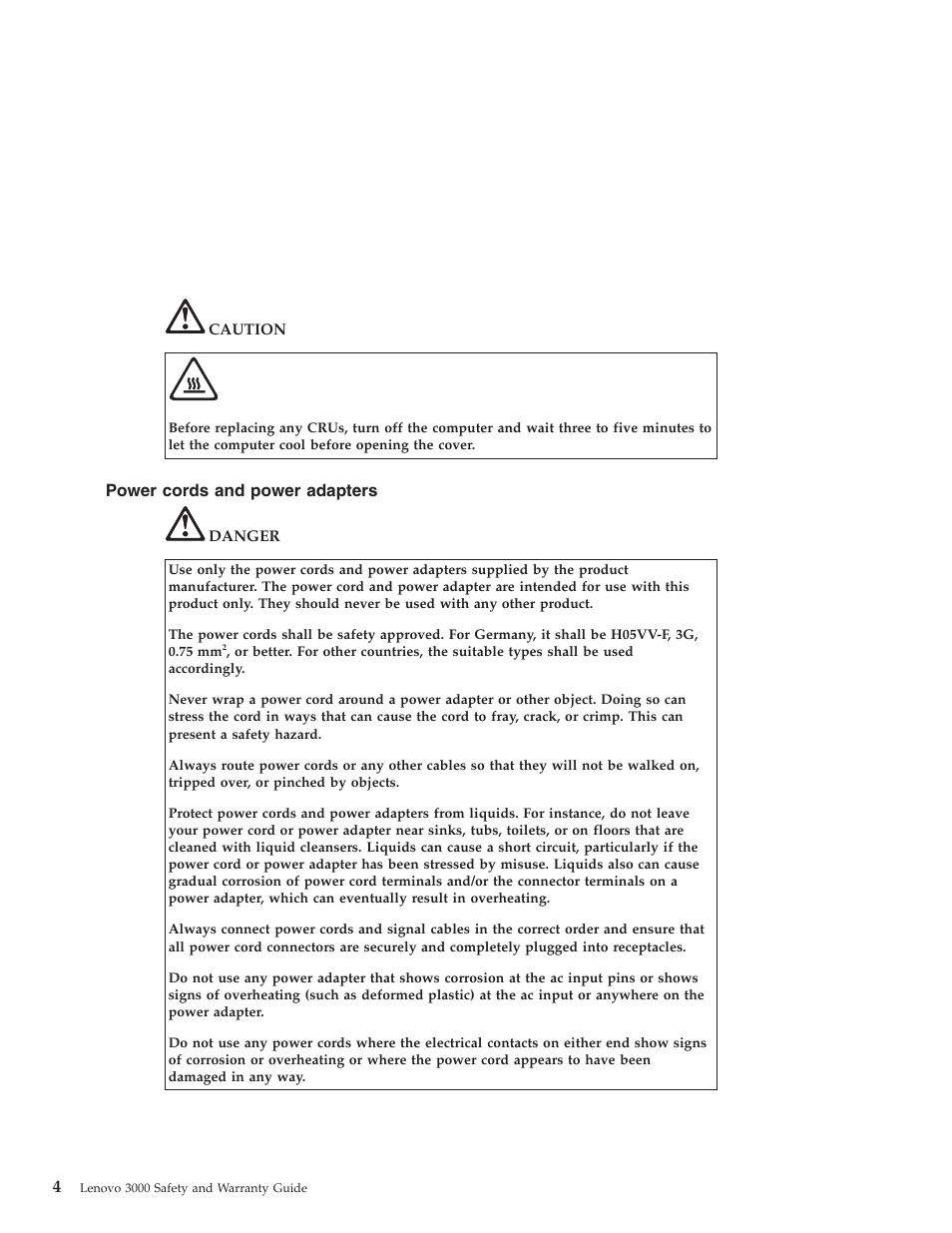 Power cords and power adapters, Power, Cords | Adapters | Lenovo 3000 User Manual | Page 14 / 38