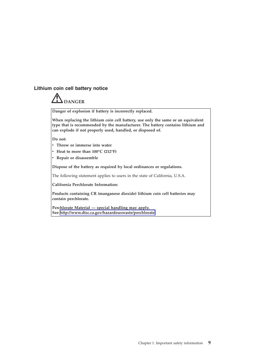 Lithium coin cell battery notice, Lithium, Coin | Cell, Battery, Notice | Lenovo 3000 User Manual | Page 19 / 38