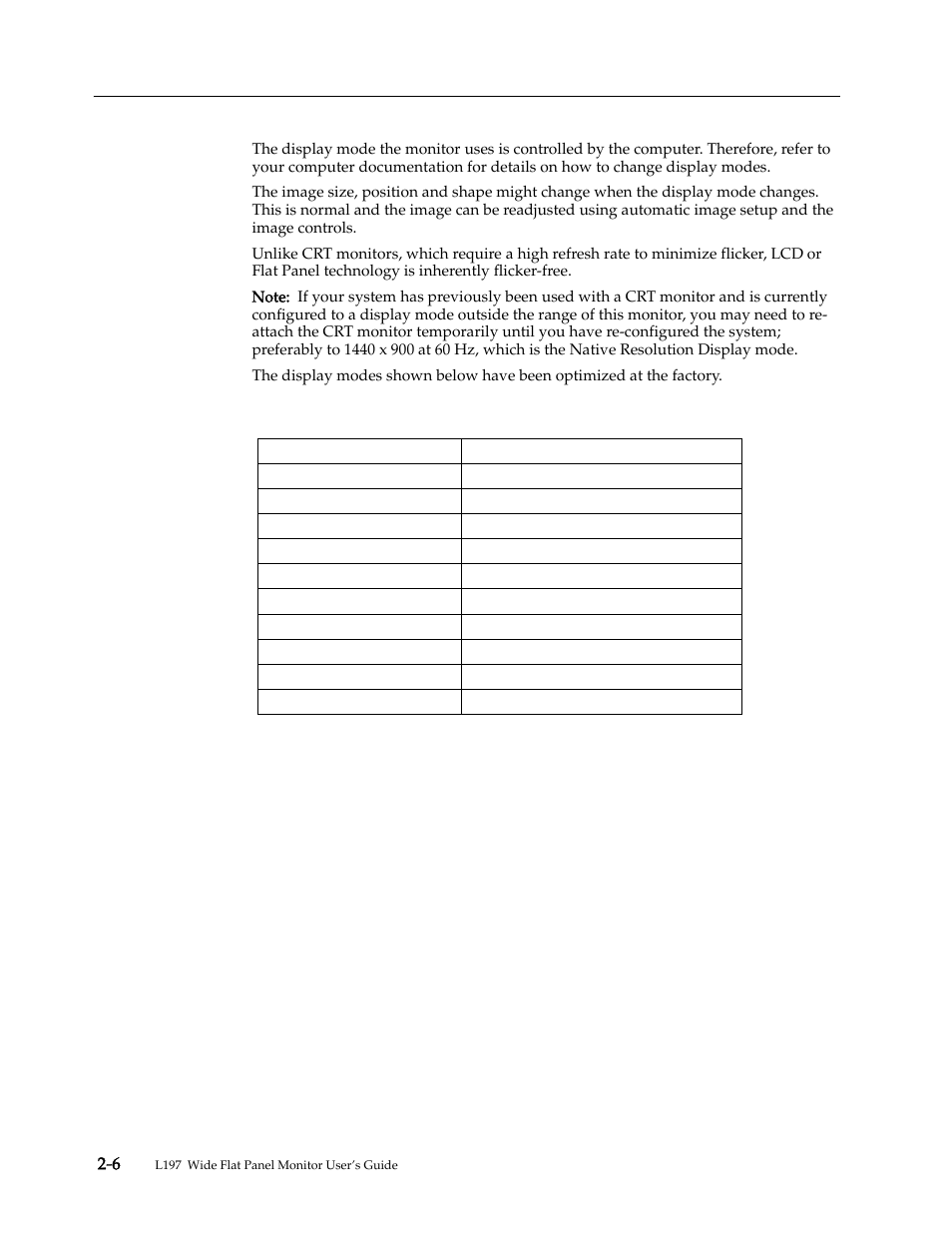 Selecting a supported display mode, Selecting a supported display mode -6 | Lenovo L197 User Manual | Page 15 / 32