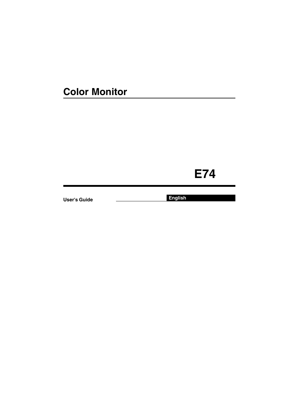 Lenovo E74 User Manual | 19 pages