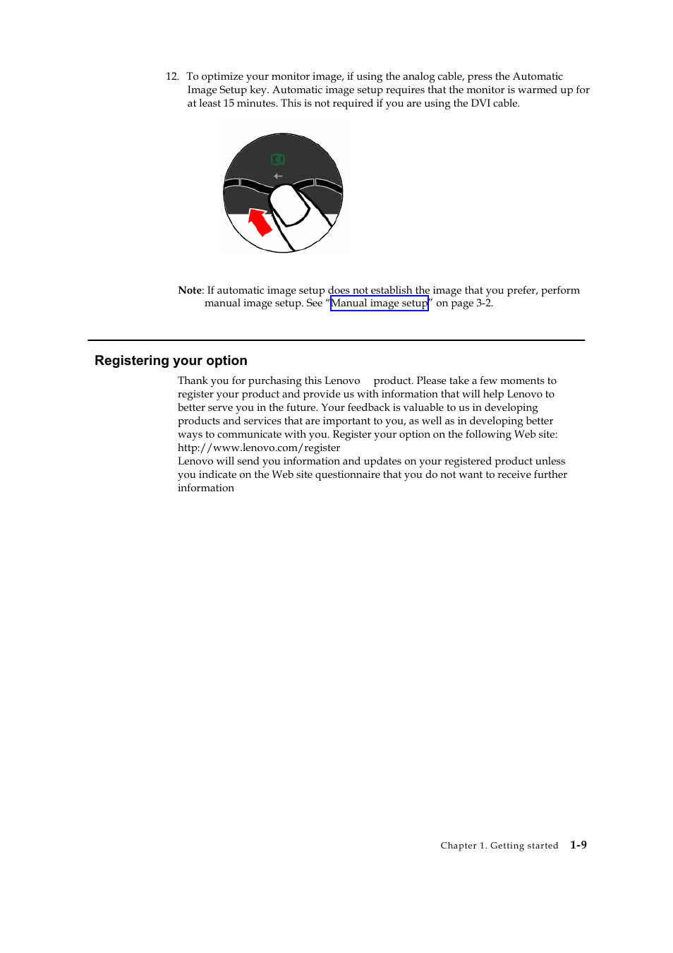 Registering your option | Lenovo L2240P User Manual | Page 14 / 34