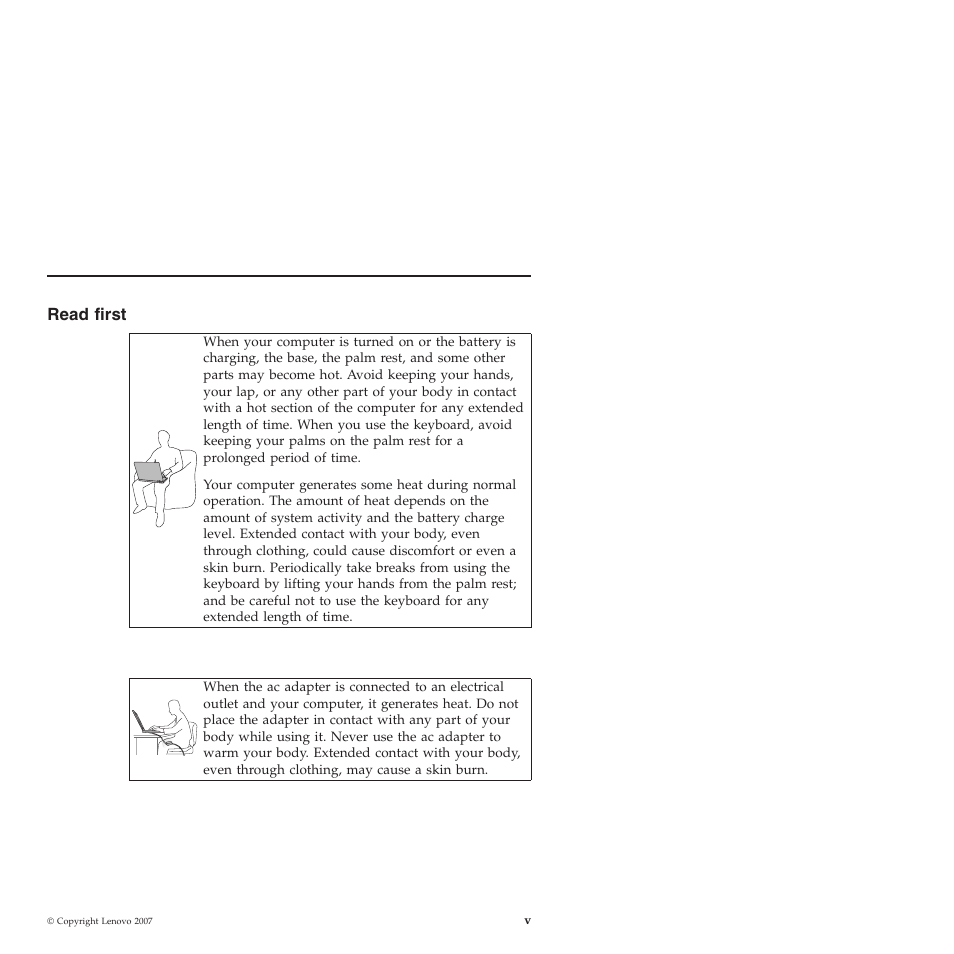 Read first, Read, First | Lenovo 3000 V200 User Manual | Page 7 / 68