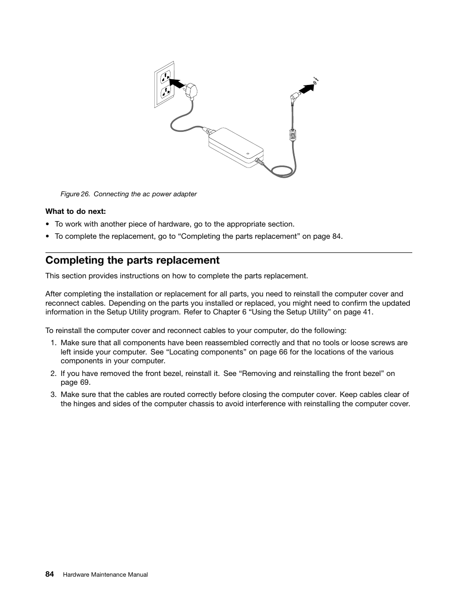 Completing the parts replacement | Lenovo 3980 User Manual | Page 90 / 110