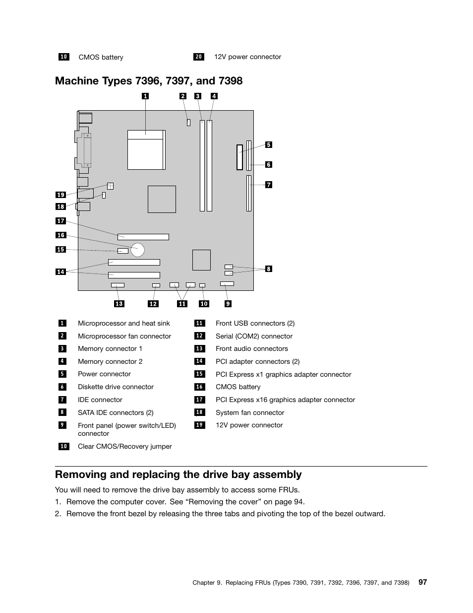 Machine types 7396, 7397, and 7398, Removing and replacing the drive bay assembly | Lenovo J SERIES 3000 User Manual | Page 103 / 200