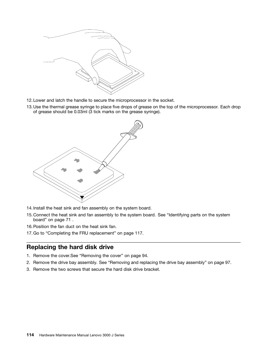 Replacing the hard disk drive | Lenovo J SERIES 3000 User Manual | Page 120 / 200