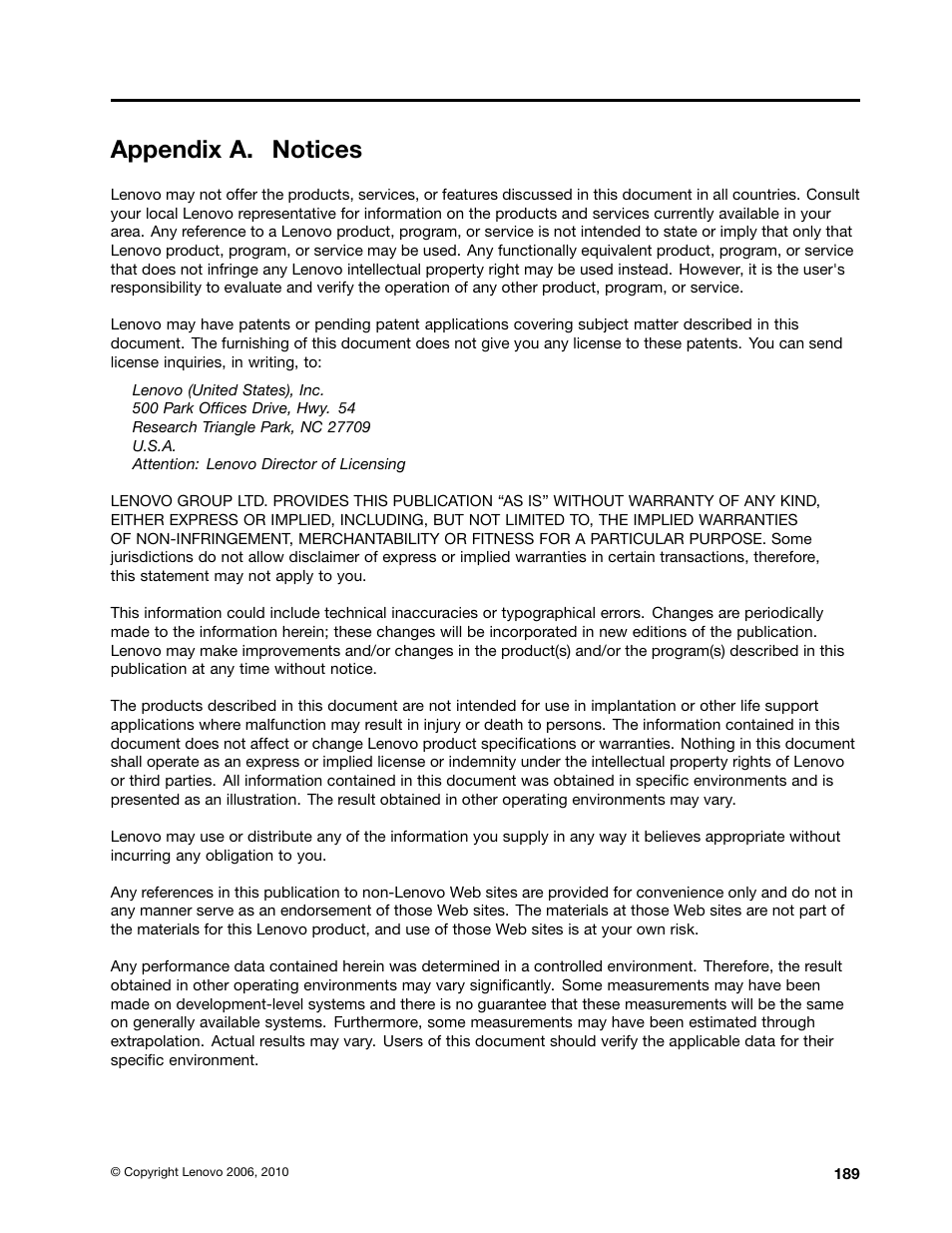 Appendix a. notices | Lenovo J SERIES 3000 User Manual | Page 195 / 200