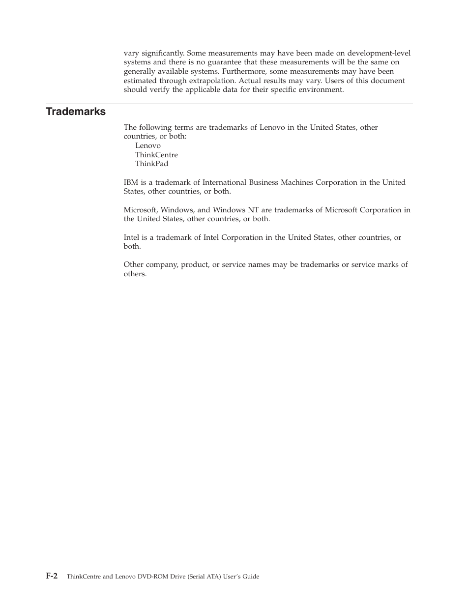 Trademarks | Lenovo ThinkCentre 41N5622 User Manual | Page 64 / 70