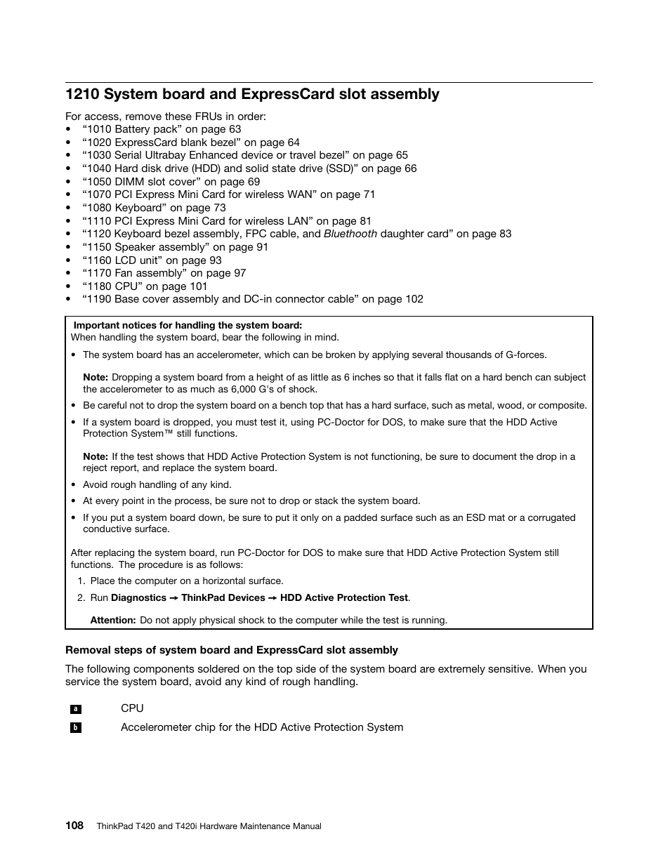 1210 system board and expresscard slot assembly | Lenovo T420 User Manual | Page 114 / 178