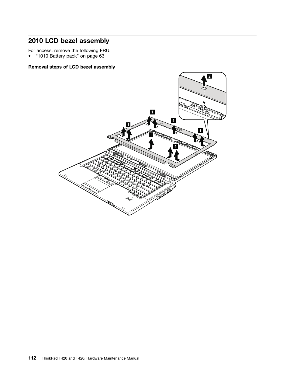 2010 lcd bezel assembly | Lenovo T420 User Manual | Page 118 / 178