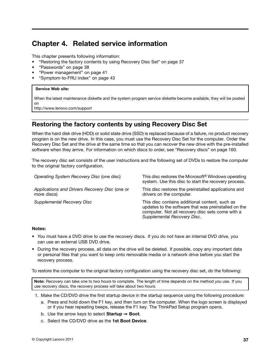 Chapter 4. related service information | Lenovo T420 User Manual | Page 43 / 178