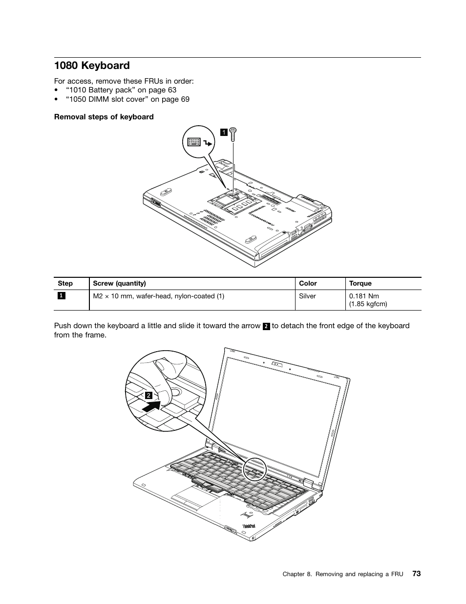 1080 keyboard | Lenovo T420 User Manual | Page 79 / 178