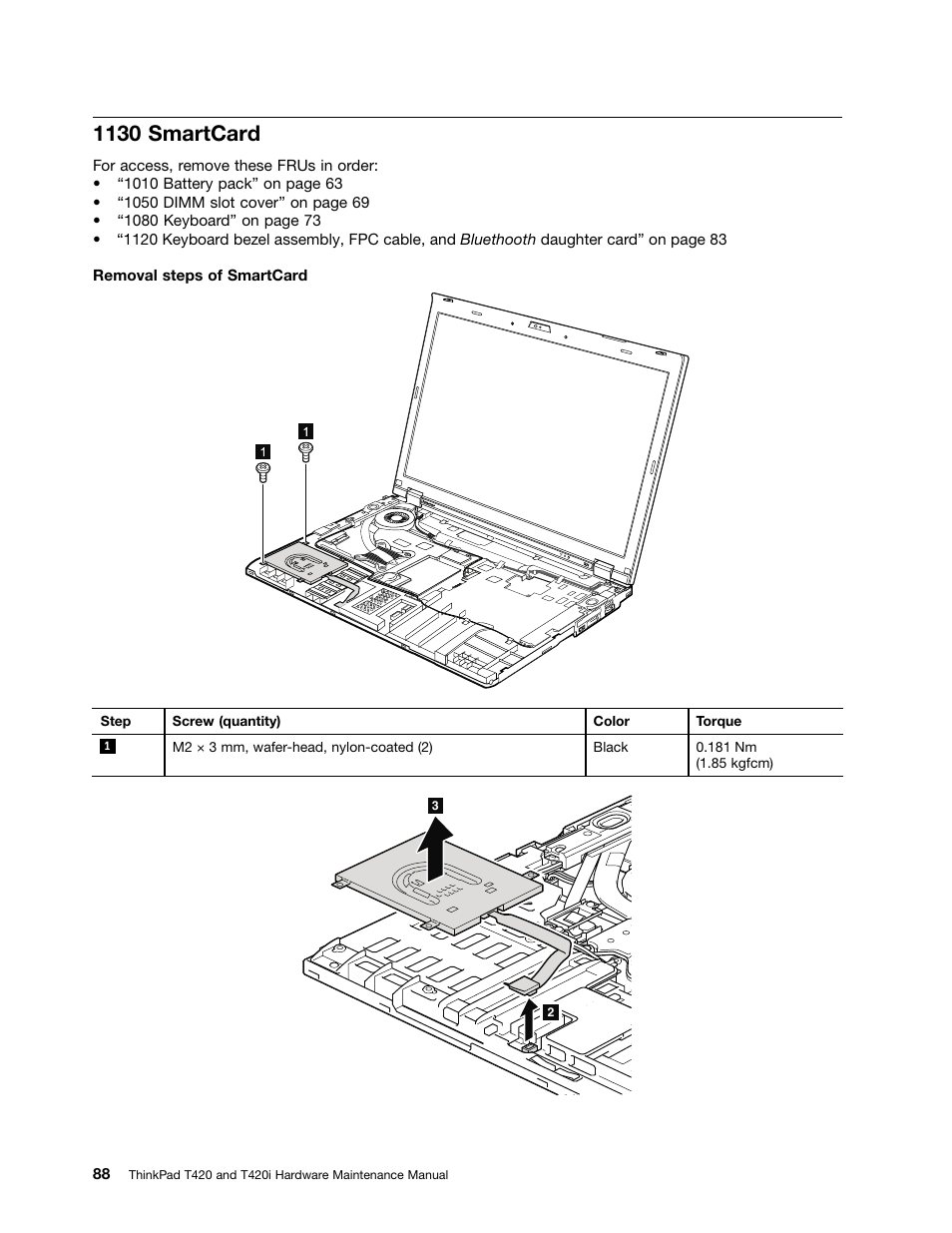 1130 smartcard | Lenovo T420 User Manual | Page 94 / 178