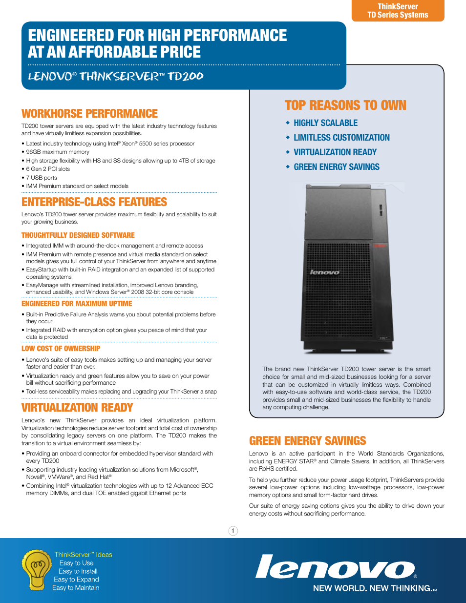 Lenovo Think TD User Manual | 4 pages