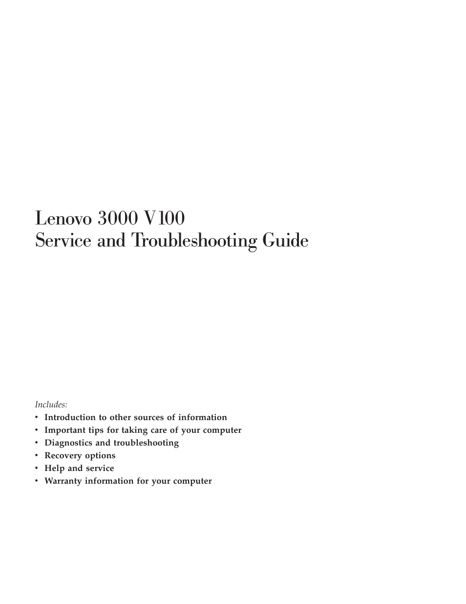 Lenovo NONE FOUND 3000 V100 User Manual | 66 pages