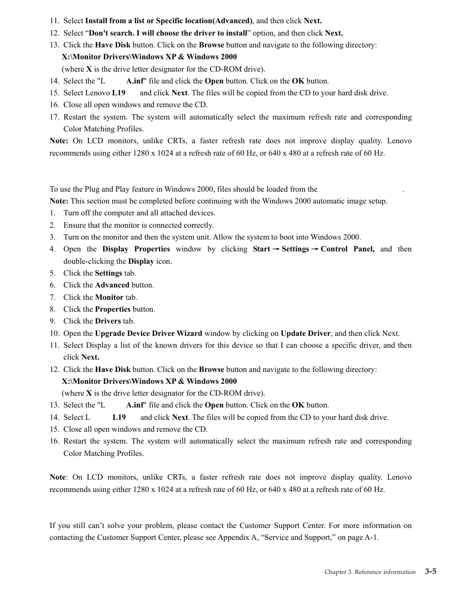 Getting further help | Lenovo L1900P User Manual | Page 23 / 31