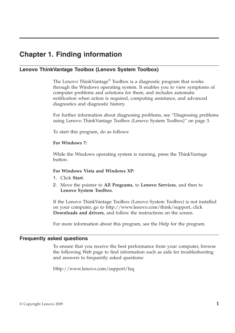 Chapter 1. finding information | Lenovo THINKPAD X201S User Manual | Page 15 / 44