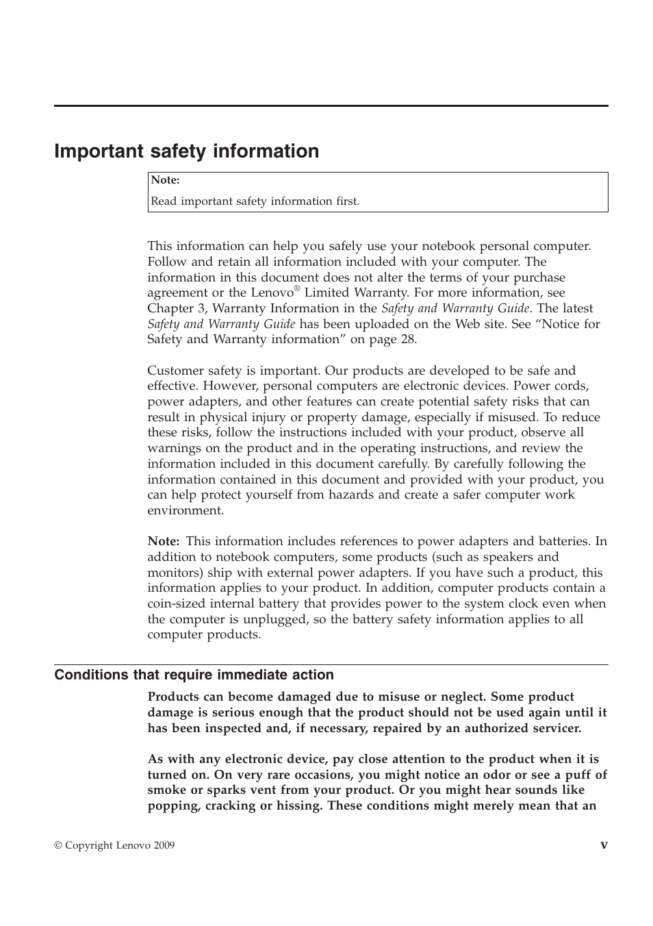 Important safety information | Lenovo THINKPAD X201S User Manual | Page 5 / 44