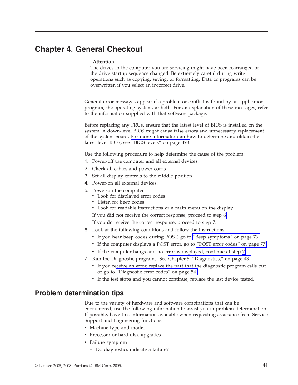 Chapter 4. general checkout, Problem determination tips, Chapter | General, Checkout, Problem, Determination, Tips | Lenovo THINKCENTRE 6019 User Manual | Page 47 / 506