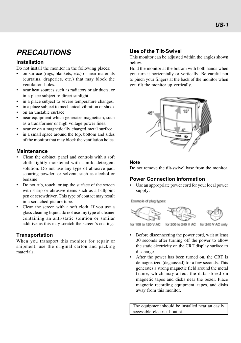 Precautions, Us-1 | Lenovo E54 User Manual | Page 8 / 18