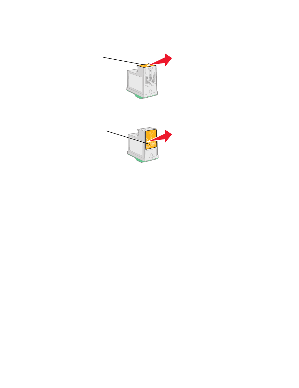 F allow the nozzles and contacts to dry completely, G reinsert the print cartridges, H print your document again | Preserving the print cartridges | Lenovo 3110 User Manual | Page 47 / 70