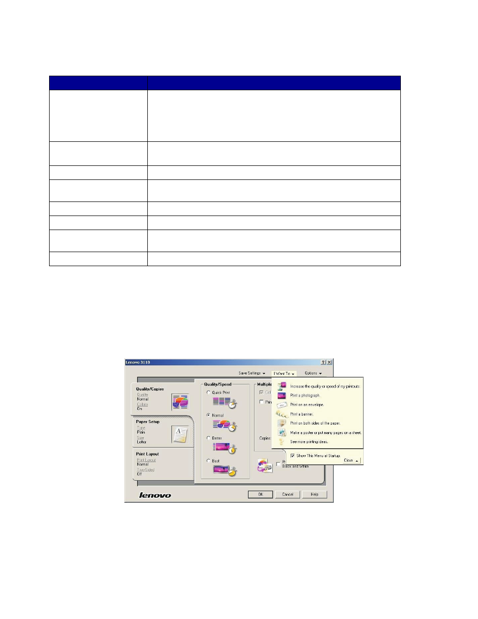 Understanding the printer software, Printer driver, Paper guide and release tab | Front cover, Paper exit tray, Power/resume button, Paper support, Sheet feeder, Usb cable connector, Power supply connector | Lenovo 3110 User Manual | Page 6 / 70