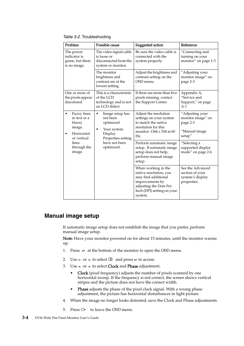 Manual image setup | Lenovo D156 WIDE 4415-AB1 User Manual | Page 21 / 31