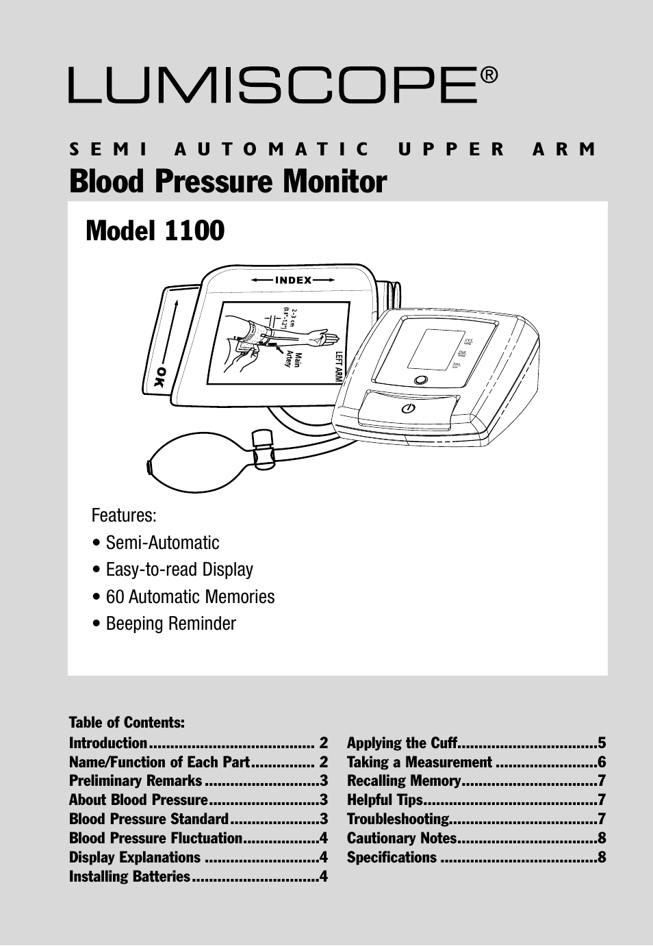 Lumiscope 1100 User Manual | 9 pages