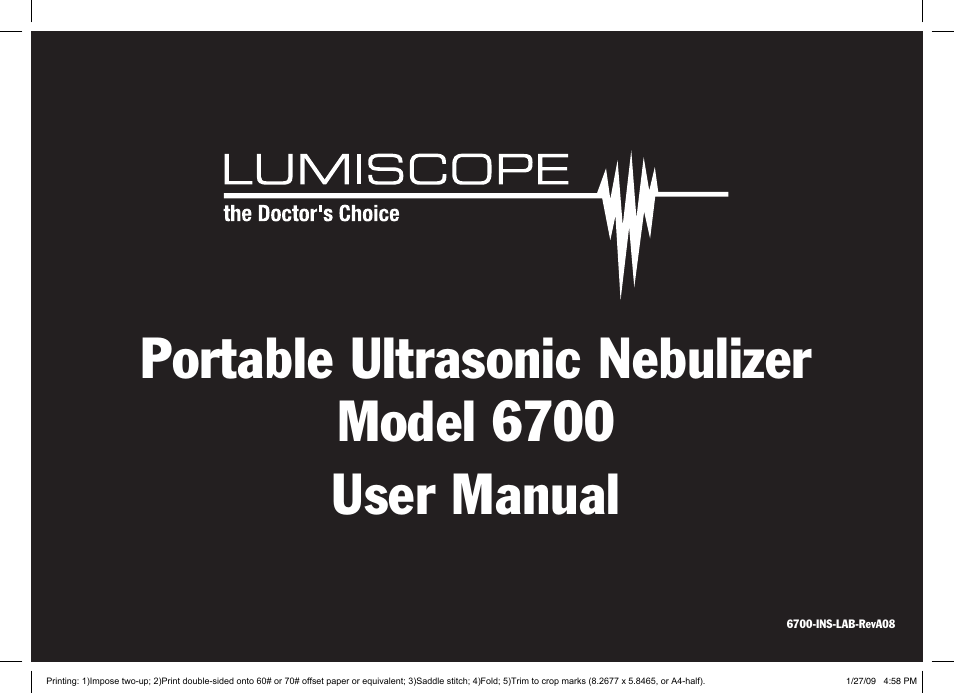 Lumiscope 6700 User Manual | 36 pages