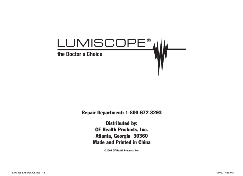 Lumiscope 6700 User Manual | Page 18 / 36