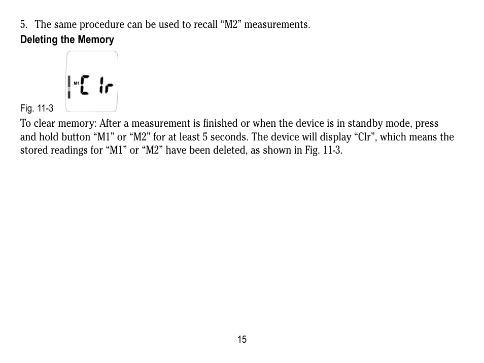 Deleting the memory | Lumiscope 1133 User Manual | Page 15 / 48