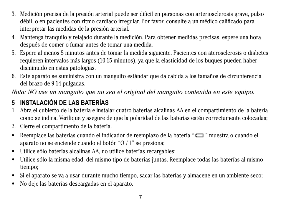 5 instalación de las baterías | Lumiscope 1133 User Manual | Page 31 / 48