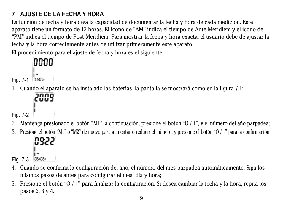 7 ajuste de la fecha y hora | Lumiscope 1133 User Manual | Page 33 / 48