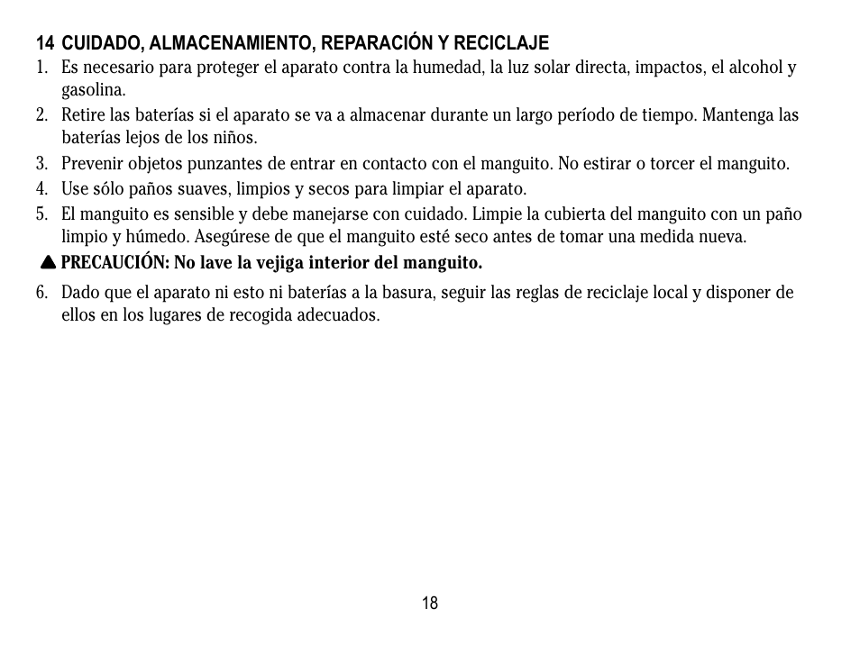 14 cuidado, almacenamiento, reparación y reciclaje | Lumiscope 1133 User Manual | Page 42 / 48