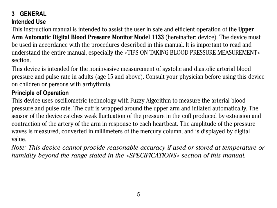 3 general, Intended use, Principle of operation | Lumiscope 1133 User Manual | Page 5 / 48