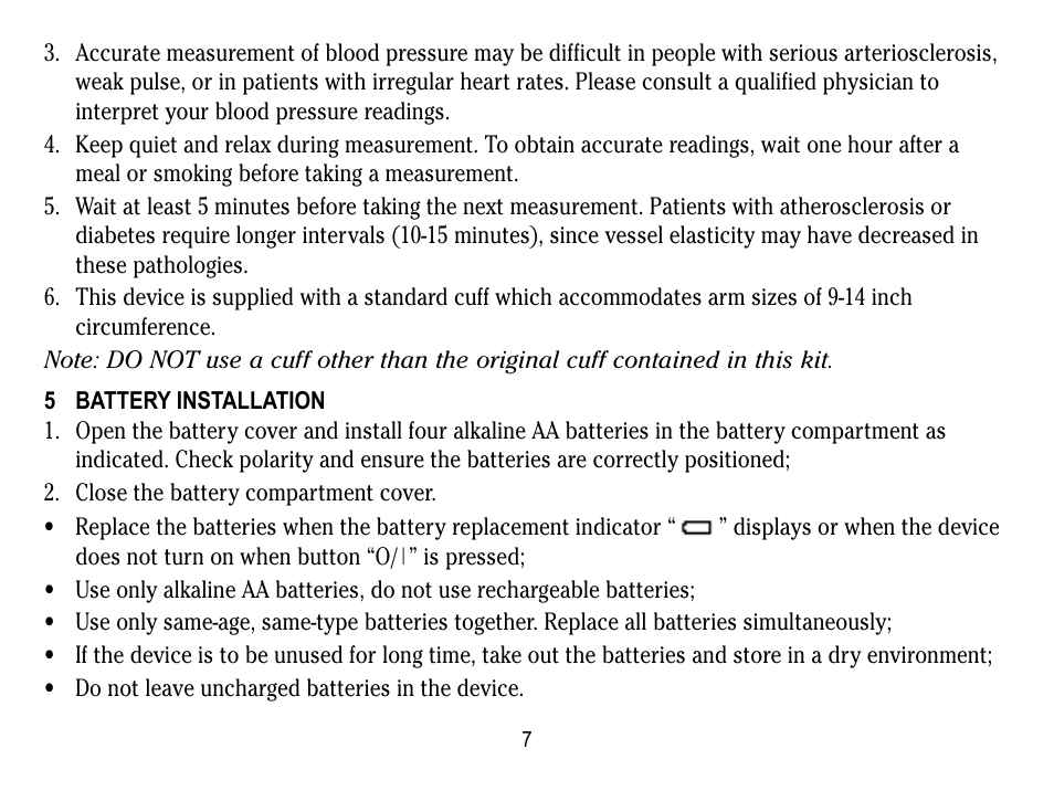 5 battery installation | Lumiscope 1133 User Manual | Page 7 / 48